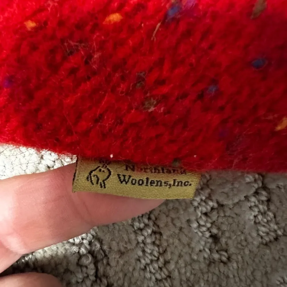 Northland Woolens Felted Wool Mittens Colorblock Fleece Lined Winter Gloves S/M